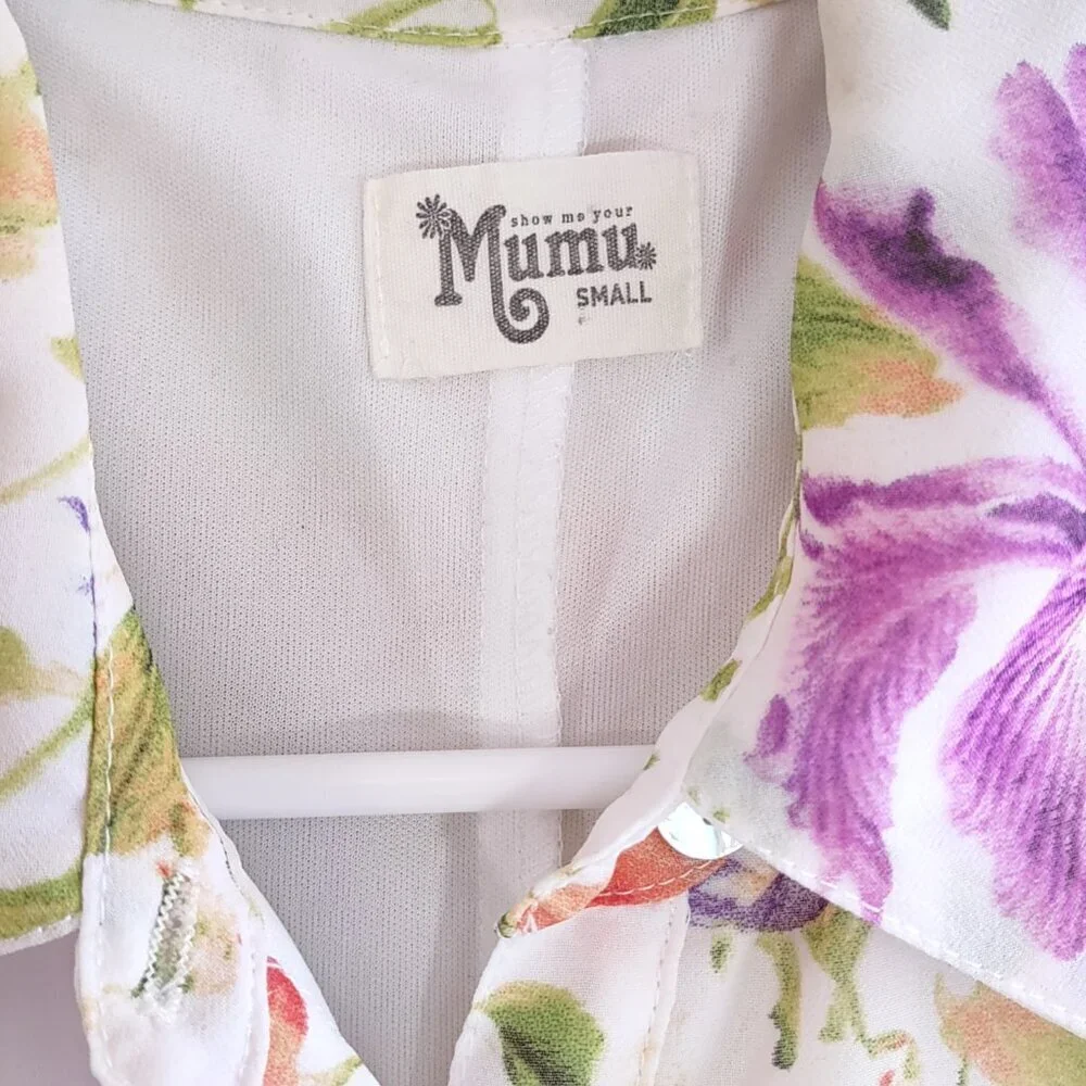 Show Me Your MuMu Floral Mini Dress Tropical Garden Resort Vaca Size Small - Picture 5 of 9